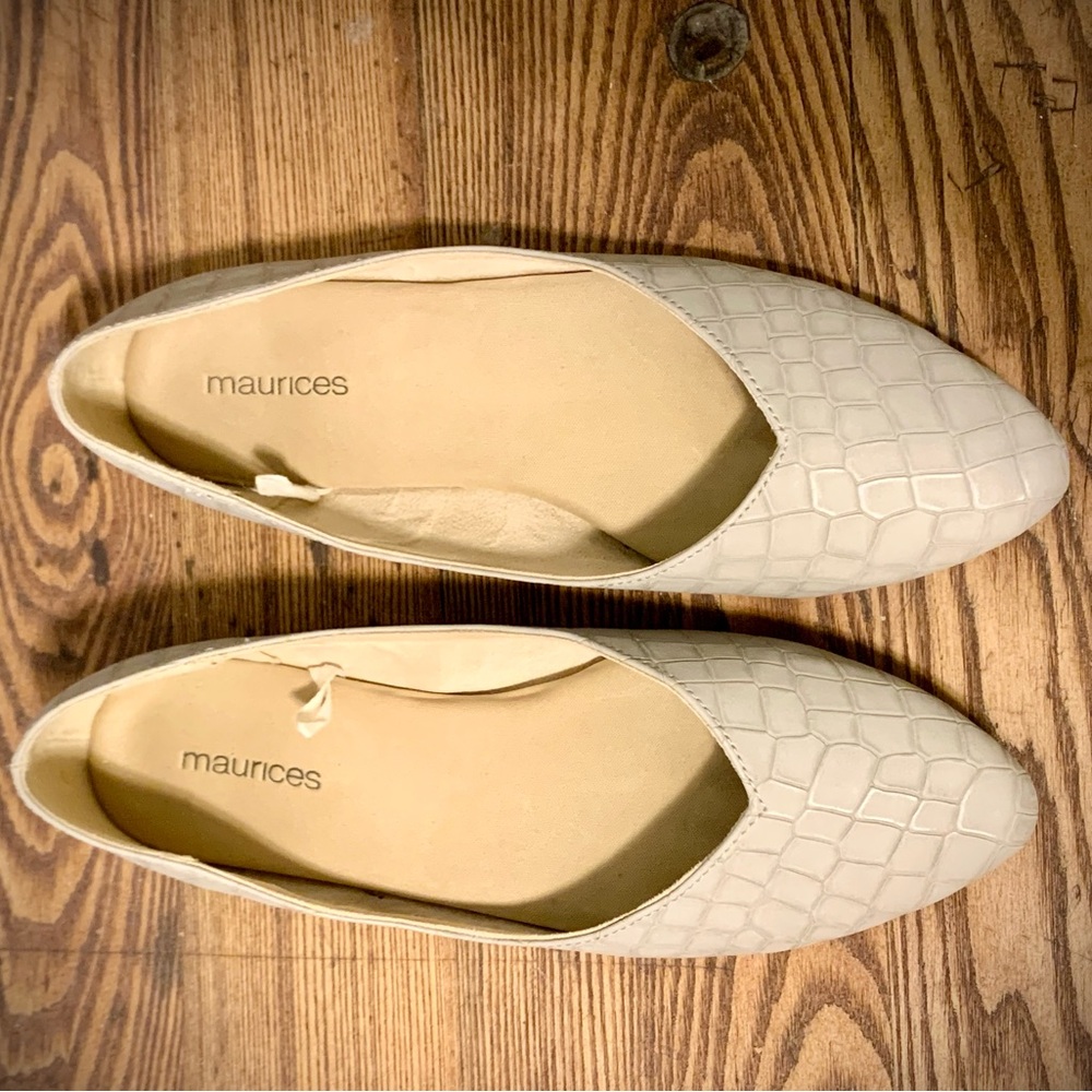 Maurices Tori Gray Faux Leather Ballet Slip On Flats